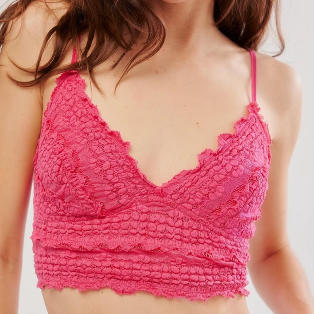 Free People Intimately FP Amina Longline Bralette - Size S - Pink